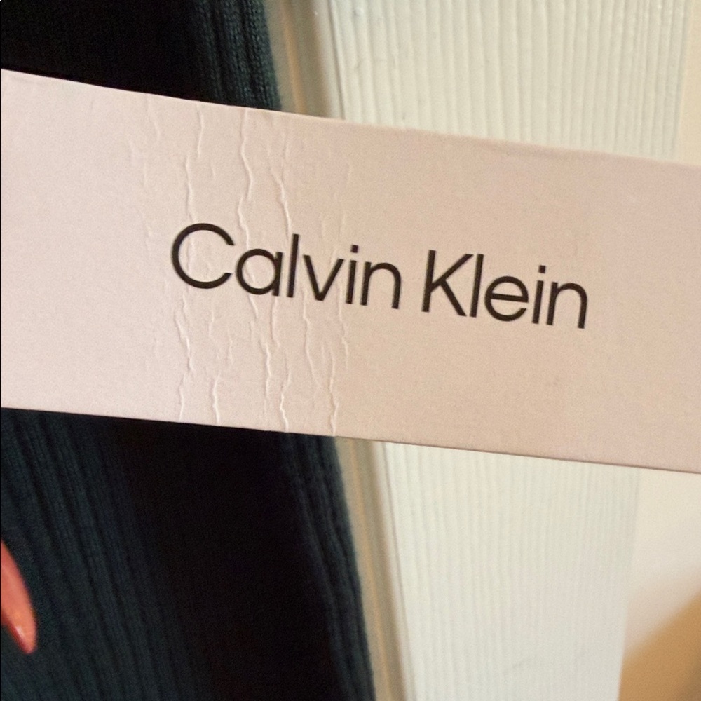 CALVIN KLEIN  Dark Green Long Sleeve Dress - Picture 5 of 9